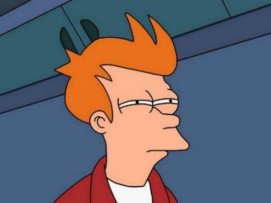 Futurama Fry Looking Suspicious